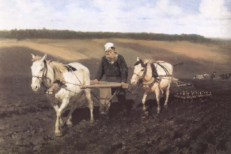 Ilya Repin A Ploughman,Leo Tolstoy Ploughing china oil painting image